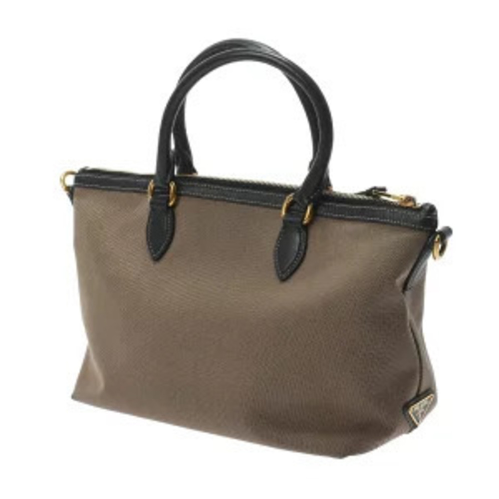 Prada Jacquard Khaki Handbag Calfskin Black Green Bag Canvas